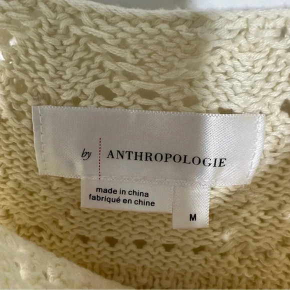 Anthropologie Cream Knit Sweater Tank Size Medium - Picture 5 of 7
